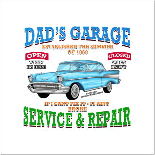 Dad's Garage Service & Repair Classic Car Hot Rod Novelty Gift Posters and Art